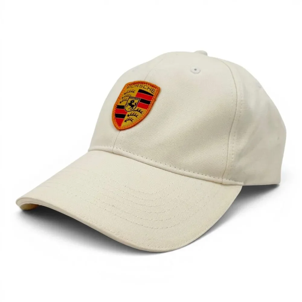 NWT Porsche Crest Adjustable Essential Baseball Cap Cream